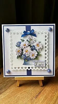 Beautiful Handmade 3d Katy Sue Pretty Flowers Card Topper For Any Occasion! • £1.25