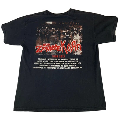 $24.75 • Buy Rob Zombie Korn Fits Medium/Large Black 2013 Tour T Shirt 367