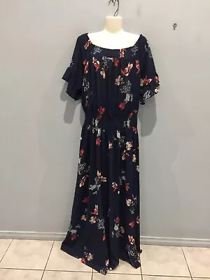 Beautiful CITY CHIC Maxi Dress Size M/18 Blue Colour With Flowers Pattern • $25