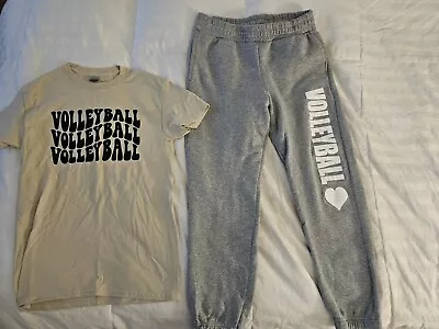 Love Streak  Sweatpants Size Medium Joggers Gray Athletic And Small Tshirt • $9.99