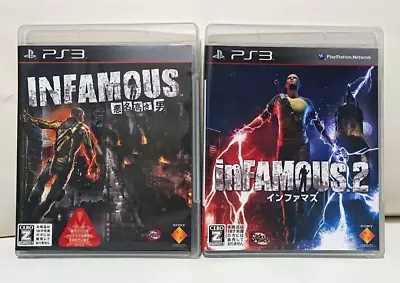 Lot 2 INFAMOUS 1 2 Set PS3 Sony PlayStation 3 Japanese Ver Tested From Japan • $50.78