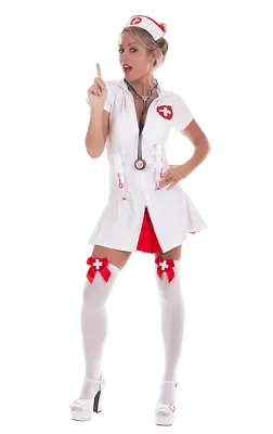 Womens Sexy Nurse Outfit Halloween Hen Do Fancy Dress Costume • £36.99