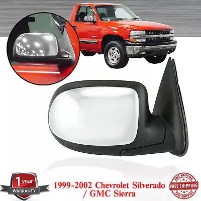 Mirror Chrome Power Passenger Side For 1999-2002 Chevrolet Silverado GMC Sierra • $63.51