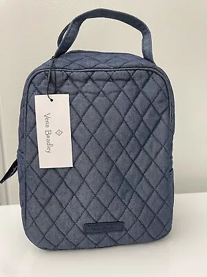 Vera Bradley Quilted Lunch Bunch Bag In Moonlight Navy With ID Pocket NWT $45 • $28.99