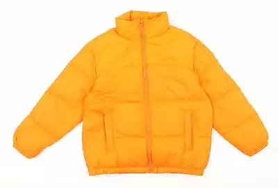 Zara Kids Boys Orange Puffer Jacket Coat Size S Zip • £7.25