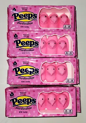 Peeps Marshmallow Chicks Pink Easter Holiday Candy 4 Packs!! 20 Counts Total • $6.99