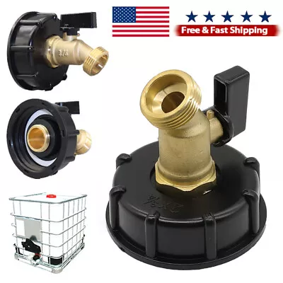 275-330 Gallon IBC Tote Water Tank Adapter 2  Brass Fittings Valve Connector NEW • $12.98