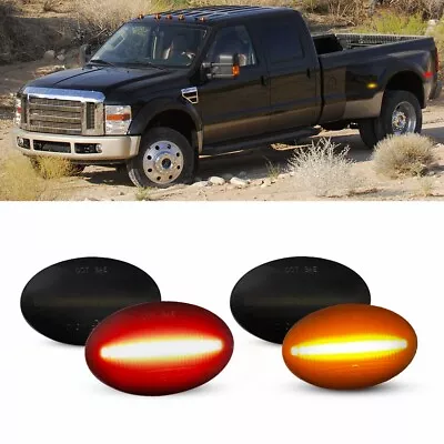 For 1999-2010 Ford F350 F450 Dually Bed LED Side Fender Marker Lights Smoked 4X • $20.99