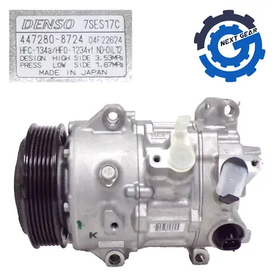New Denso A/C Compressor W/ Clutch 2013-23 Toyota Camry RAV4 447280-8724 7SES17C • $299.95