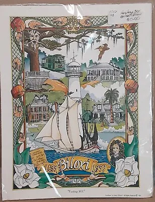 Heritage 300 Art Print By Marty Wilson Biloxi 1699-1999 #116 SEALED • $25