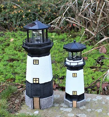 Solar Powered Lighthouse  Rotating Led Garden Light House Decor • £18.95
