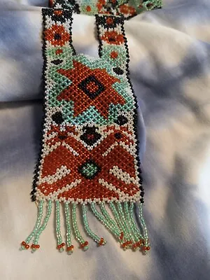 Vintage Seedbead Necklace * Southwest Native American Pattern  • $35