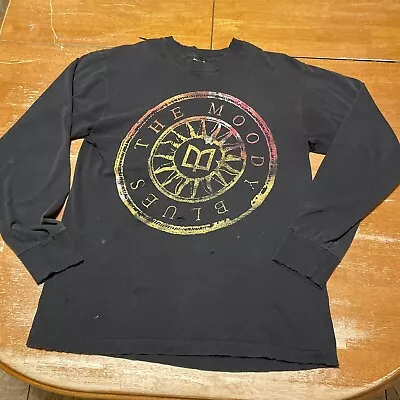 Vintage 1990s Moody Blues Distressed Concert Tour Black Long Sleeve T-Shirt LRG • $45