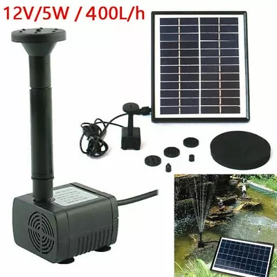 5W 400L/H Solar Panel Powered Water Pump Garden Pool Pond Fish Aquarium Fountain • £19.22