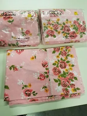 NIP Vintage Cannon Monticello American Beauty Rose Full Size Sheet Set • $22.99