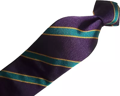 New Charles Tyrwhitt Purple & Green Striped Woven Silk Tie 59 L X 3.25 W • $38.50