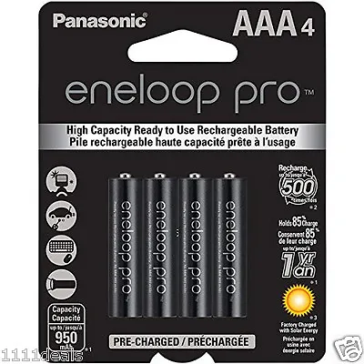 4 Panasonic Eneloop Pro AAA 950mAh NiMH Rechargeable Batteries • $19.99