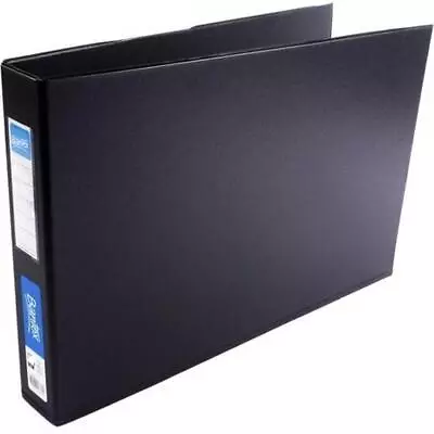 NEW 4x Bantex Ring Binder Folder Landscape 2D Ring 65mm A3 Black Box BULK • £111.09