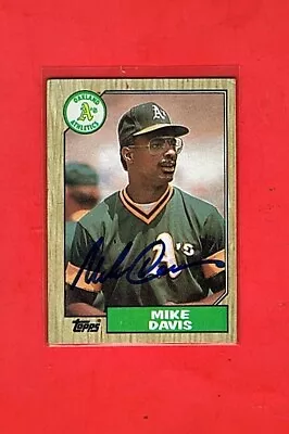 1987 Topps Mike Davis Autographed Oakland A's  Card • $2.49