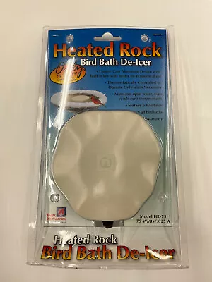 Heated Rock Bird Bath De-icer Cast Aluminum Heater 75W Paintable Thermostat • $39.99