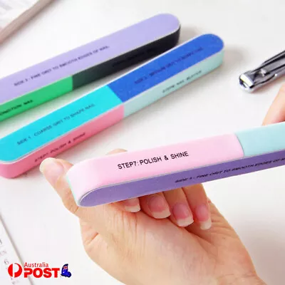 1/3/5/10 7-Way Nail Sanding Block Buffer Files Art Sand Surface Manicure Buffing • $3.21