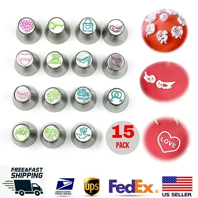 Cake Decorating Tools Set 15pcs Icing Piping Tips Pastry Cupcakes For Valentines • $10.99