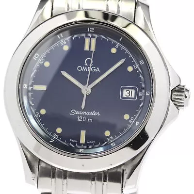 OMEGA Seamaster120 Date Navy Dial Quartz Men's Watch_798324 • $1291.19