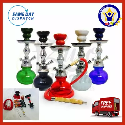 Sheesha Hookah Narghila Set Small 11  Inch 1 Hose Shisha Pipe - FREE Coal • £12.99