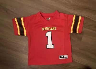 UMD Maryland Terrapins Terps Kids Toddler Youth Size 4T Red Football Jersey • $12