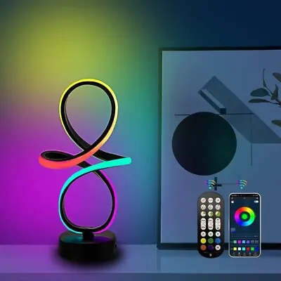 24W LED Table Lamp RGB Changing Atmosphere Light Free Stand Home Office Bedroom • £24.99