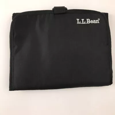 LL Bean Minimalist Toiletry Hanging Case Bag Black With Blue Interior • $26.99