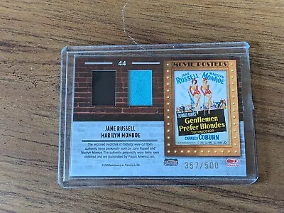 2009 Jane RUSSELL Marilyn MONROE Material Worn Swatch MOVIE POSTER Card DonRuss • $75