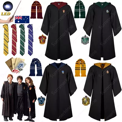 AU Harry Potter Gryffindor Ravenclaw Slytherin Robe Cloak Tie Costume Wand Scarf • $18.69