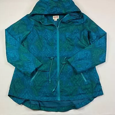 Mossimo Rain Jacket Women’s Large Geometric Pattern Water Resistant Windbreaker • $22