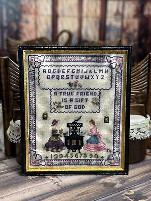 Vintage Artisan Miniature Dollhouse MARIE FRIEDMAN Friends Sampler Petit Point • $102.50