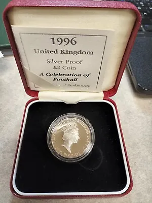 1996 United Kingdom  Celebration Of Football  Silver Proof 2 Pound Coin • $29