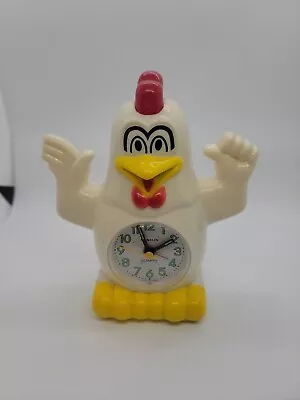 Vintage Hanslin Quartz Rooster Chicken Alarm Clock Works Taiwan No Battery Cover • $74.99