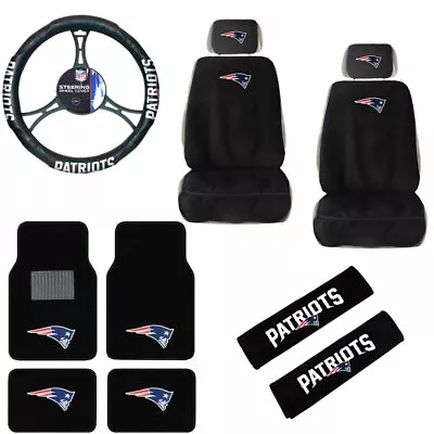 NFL New England Patriots Car Truck Seat Covers Floor Mats Steering Wheel Cover • $116.94
