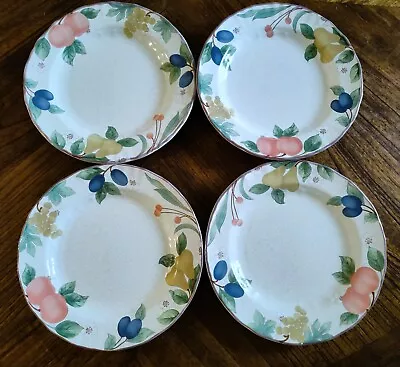 Set Of 4 Fruit Panorama By Mikasa Country Classics 8 3/8  Salad/Dessert Plates • $24