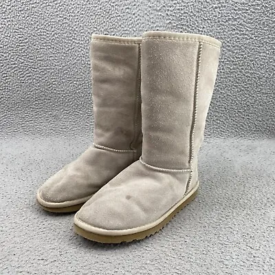 UGG AUSTRALIA CLASSIC TALL 5815 Tan Suede Shearling Lined Women's Boots Size W8 • $26.70