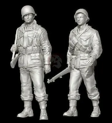 Panzer Art 1/35 US Army Soldiers With M1943 Uniforms WWII (2 Figures) FI35-095 • $83.86