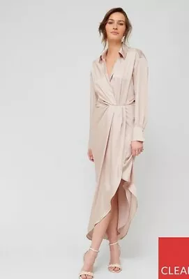 Mango Side-slit Satin Dress Medium Size 10 Read Description • £2.75