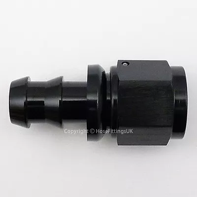 £5.25 • Buy AN-6 6AN BLACK JIC Straight Swivel Push On SOCKETLESS Tail Barb Hose Fitting