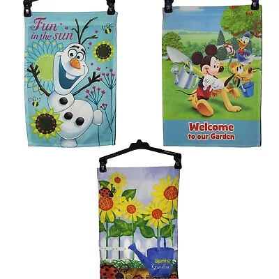 Lot Of 3 Garden Flags 12x18 Olaf Mickey Mouse Ladybug • $13.50