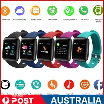 $13.95 • Buy Bluetooth 116Plus Smart Watch Heart Rate Monitor Blood Pressure Fitness Tracker