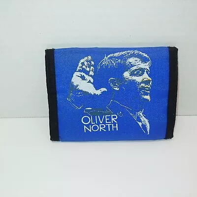 Vintage 1980'S Oliver North Wallet Nylon Blue Iran-Contra • $15.99
