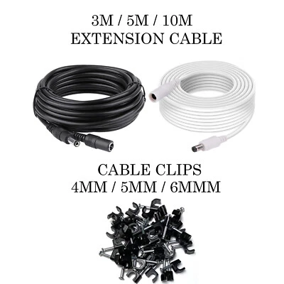 DC Power Supply Extension Cable 12V For CCTV Camera/PSU Lead 1m/2m/3m/5m/10m Lot • £5.70