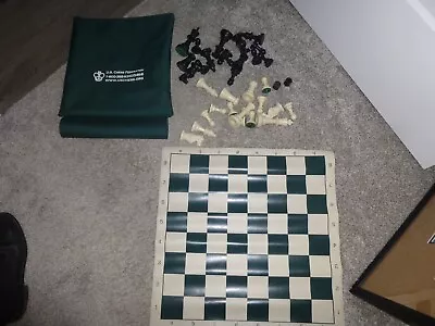 US Chess Federation Chess Set Combo Bag & Vinyl Board • $34.99