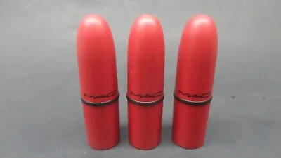 3Pc MAC Matte Lipstick RUSSIAN RED 1.7 G / 0.06 Oz Each Mini Travel Size ~ NWOB • $18