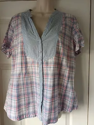 £5.99 • Buy 'bon Marche' Ladies Cotton Blue Top/blouse...size 18